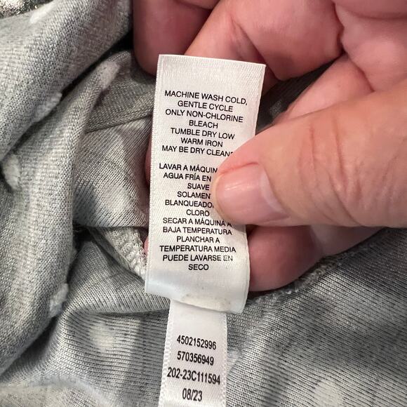 Chico's Gray & White Polka Dot 3/4 Sleeves Shirt  - Size 1 (S) - Picture 5 of 7